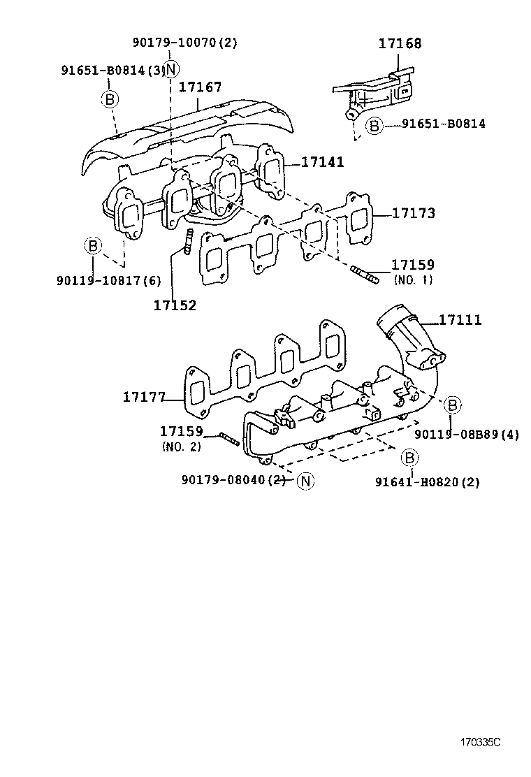 90116-08375 BOLT, STUD(FOR MANIFOLD TO CYLINDER HEAD) product image