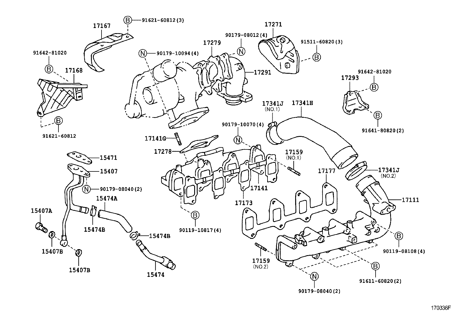 17141-64260 MANIFOLD, EXHAUST product image