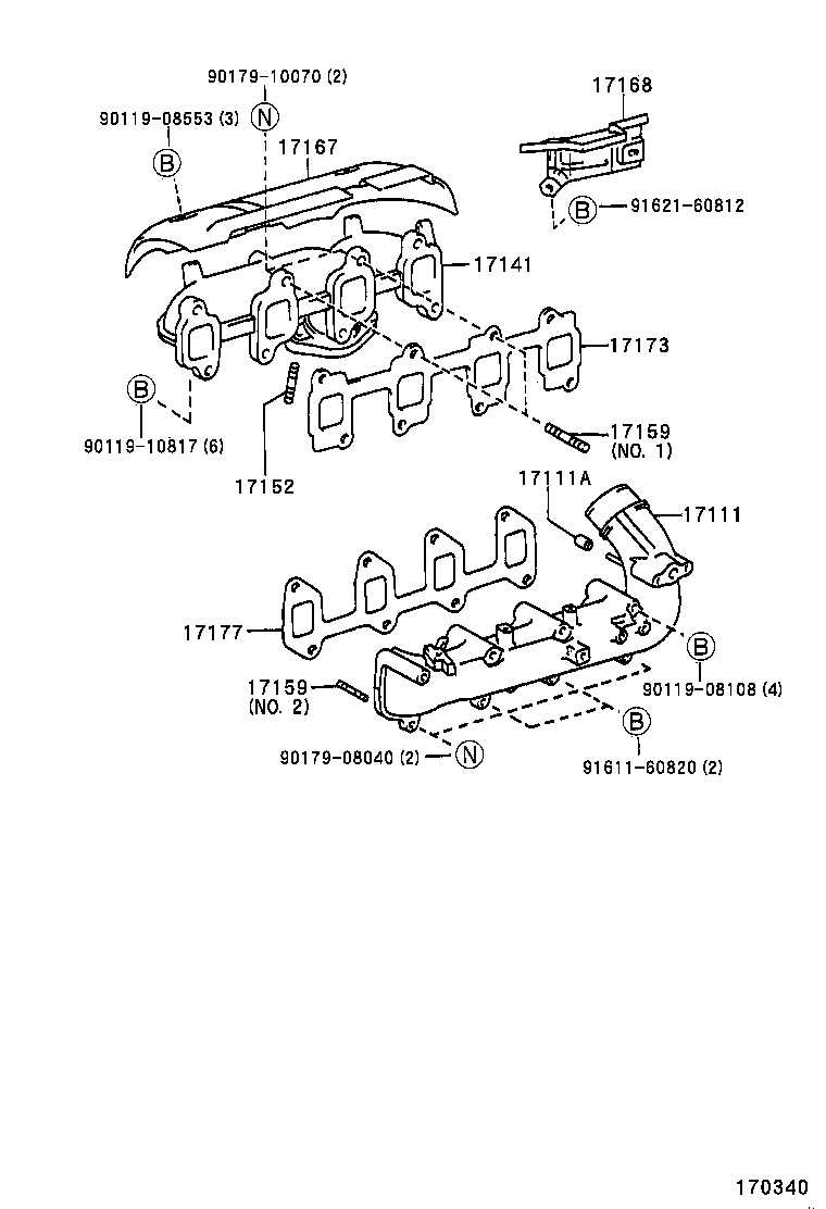 17141-64260 MANIFOLD, EXHAUST product image