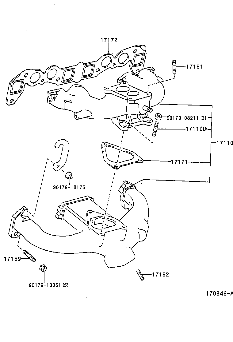 17171-06010 GASKET, INTAKE TO EXHAUST MANIFOLD product image