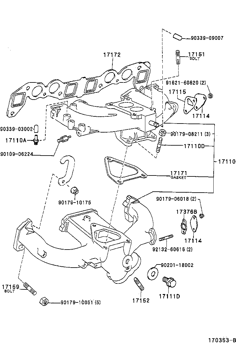 90116-08375 BOLT, STUD(FOR MANIFOLD TO CYLINDER HEAD) product image
