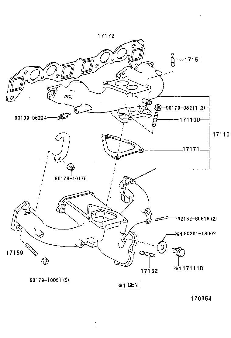 90116-08375 BOLT, STUD(FOR MANIFOLD TO CYLINDER HEAD) product image