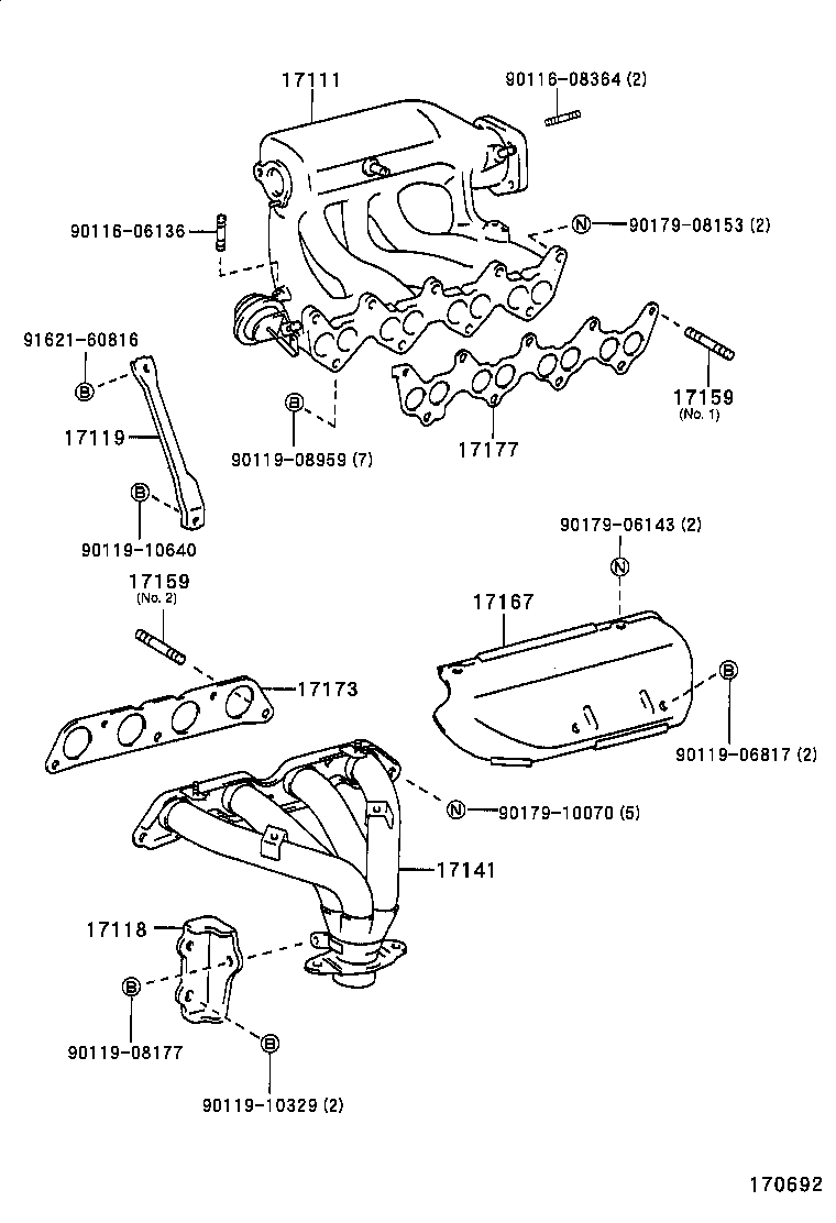 90126-08025 BOLT, STUD(FOR MANIFOLD TO CYLINDER HEAD) product image