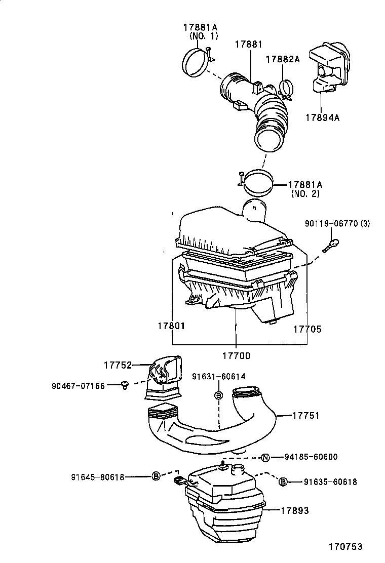 96111-10480 CLAMP(FOR AIR CLEANER HOSE, NO.2) product image
