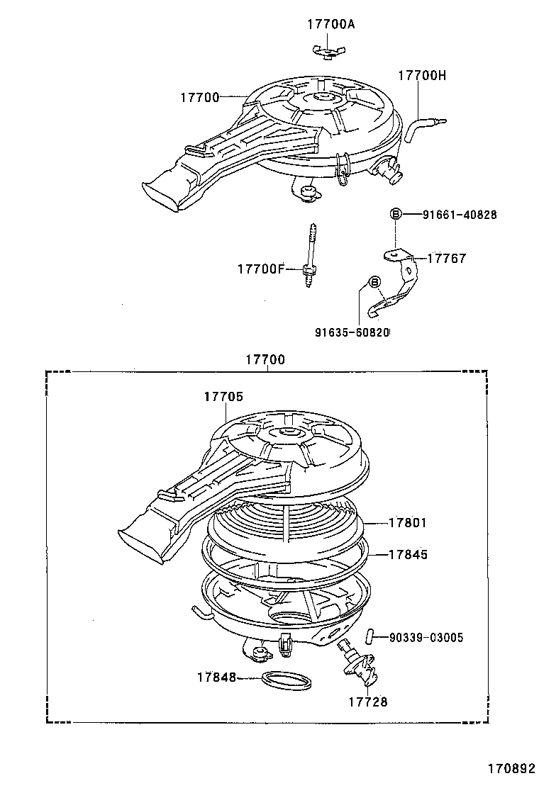 17705-11490 CAP SUB-ASSY, AIR CLEANER product image