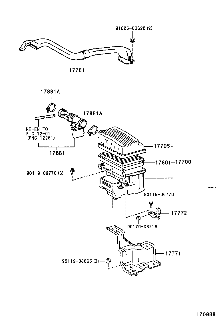 17801-11080 ELEMENT SUB-ASSY, AIR CLEANER FILTER product image