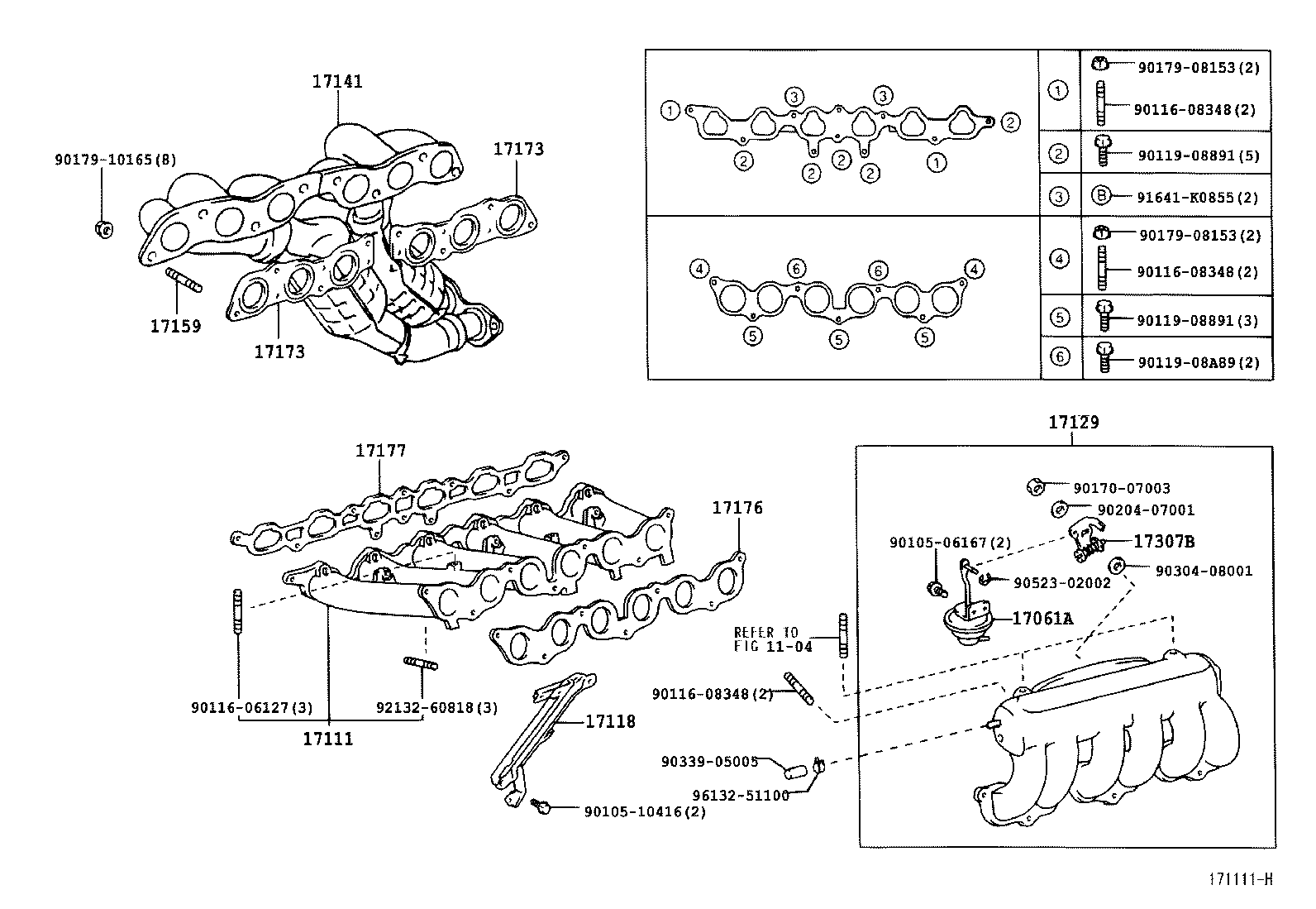 17173-46050 GASKET, EXHAUST MANIFOLD TO HEAD product image