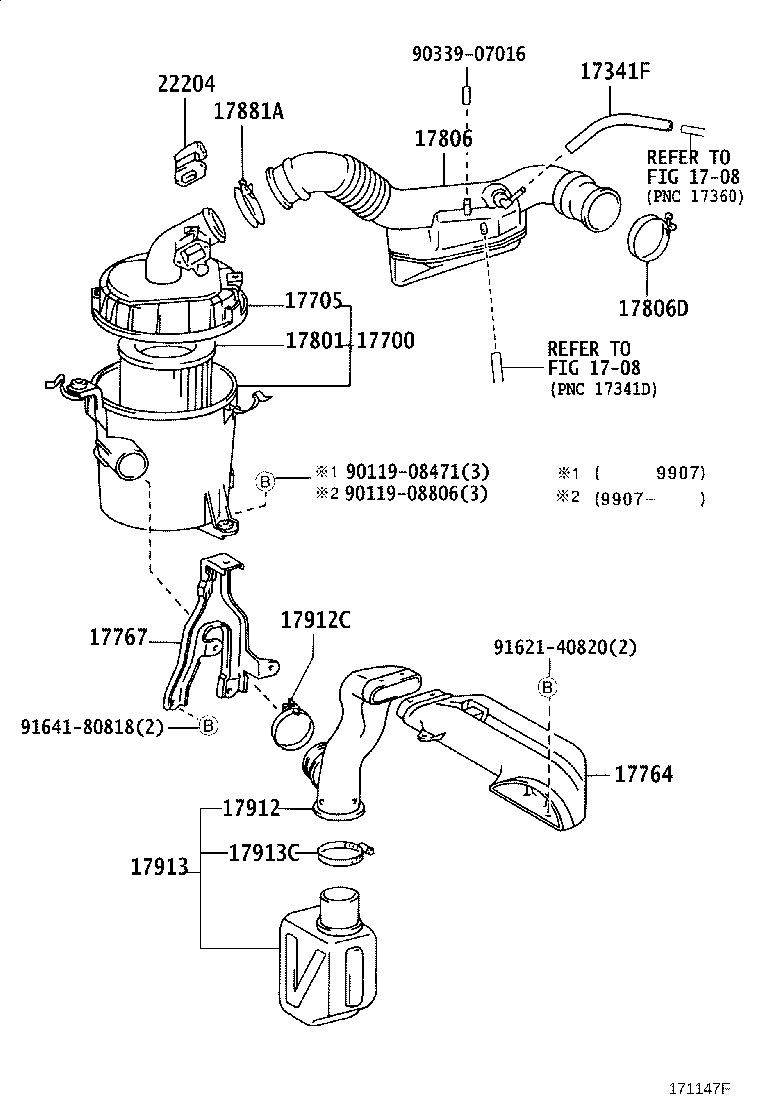 17705-62070 CAP SUB-ASSY, AIR CLEANER product image