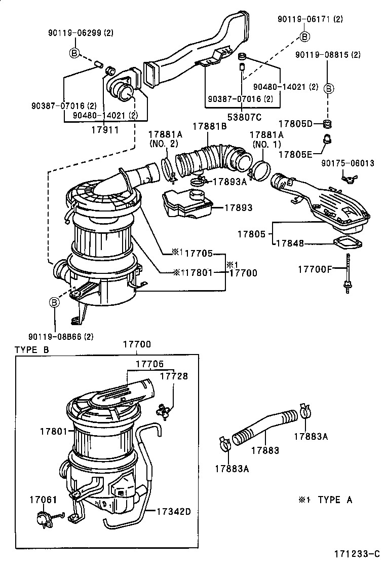 17705-54451 CAP SUB-ASSY, AIR CLEANER product image