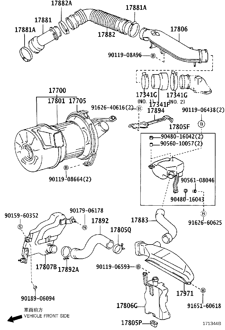17344-73030 HOSE, AIR, NO.4 product image
