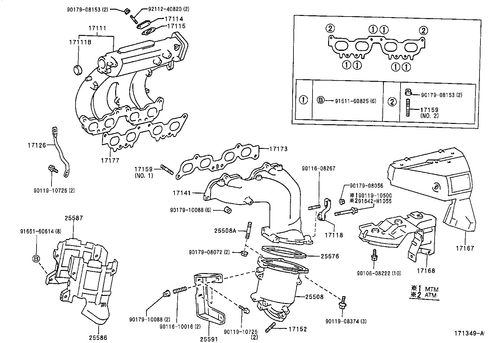 90126-08025 BOLT, STUD(FOR MANIFOLD TO CYLINDER HEAD) product image