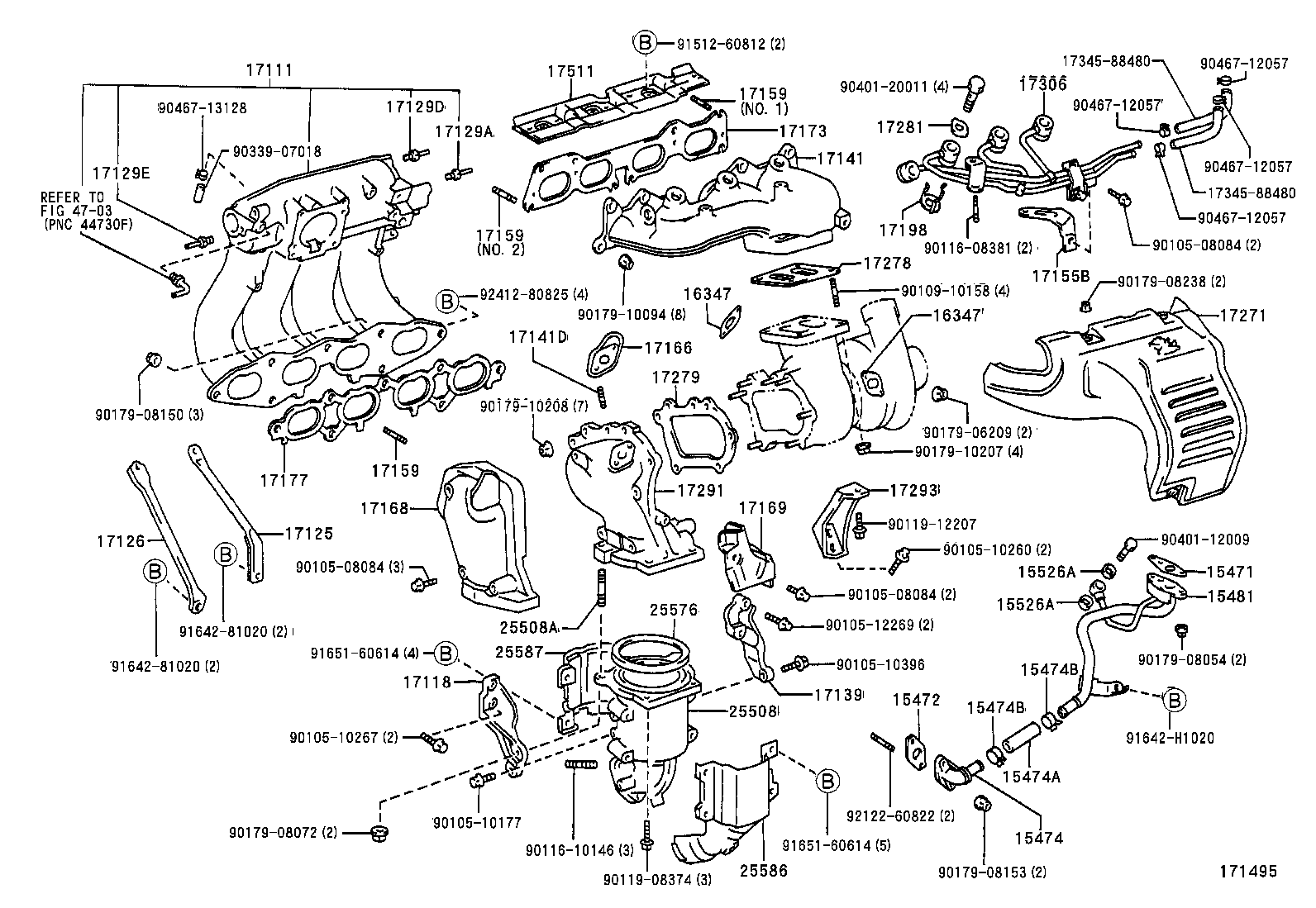 17140-88481 MANIFOLD, EXHAUST product image