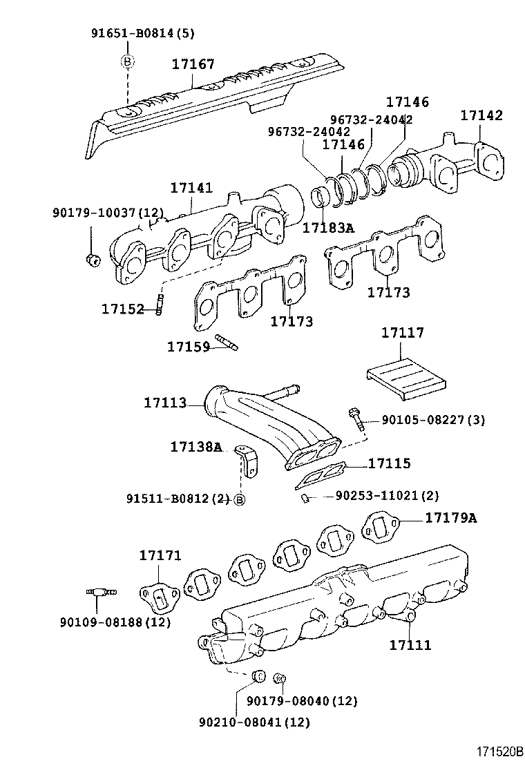 90116-10171 BOLT, STUD(FOR MANIFOLD TO CYLINDER HEAD) product image