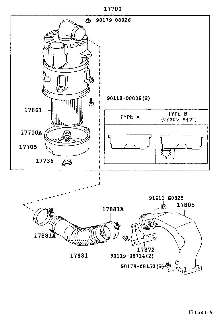 17302-67010 HOSE SUB-ASSY, AIR product image