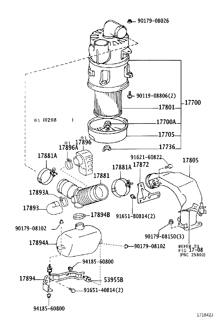 17302-67010 HOSE SUB-ASSY, AIR product image