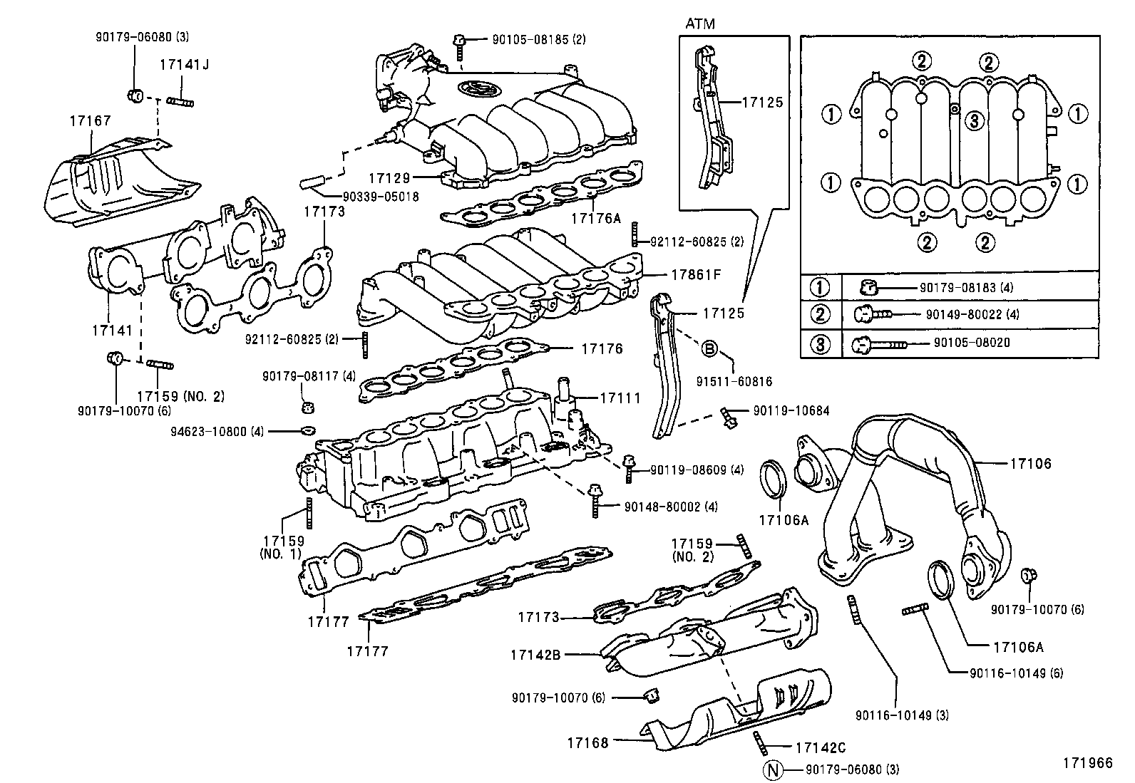 90080-12008 BOLT, STUD(FOR MANIFOLD TO CYLINDER HEAD) product image