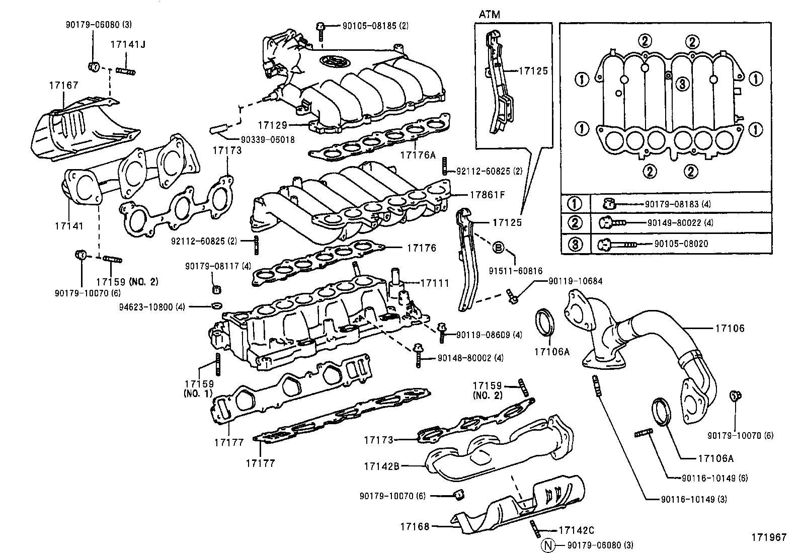 90080-12008 BOLT, STUD(FOR MANIFOLD TO CYLINDER HEAD) product image