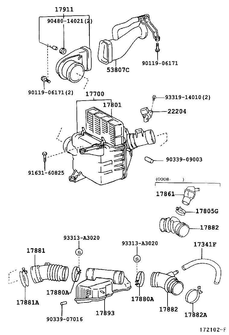 17705-62080 CAP SUB-ASSY, AIR CLEANER product image