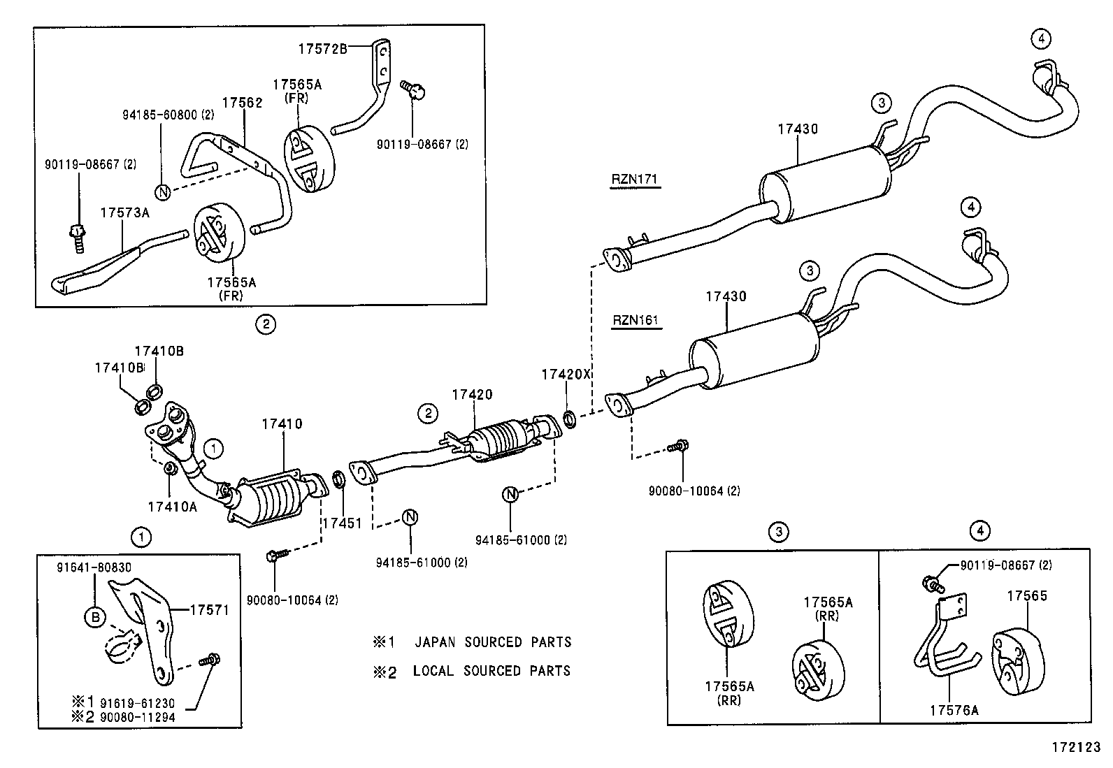 17571-07050 BRACKET, EXHAUST PIPE SUPPORT, NO.1 product image