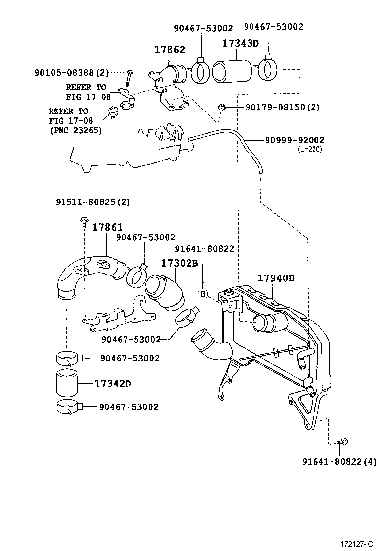 17302-67010 HOSE SUB-ASSY, AIR product image