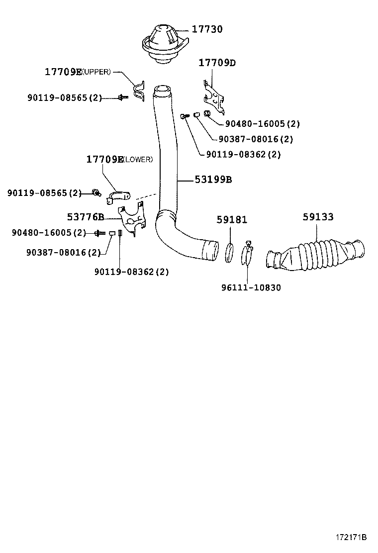 17030-78481 HOSE, AIR, NO.2 product image