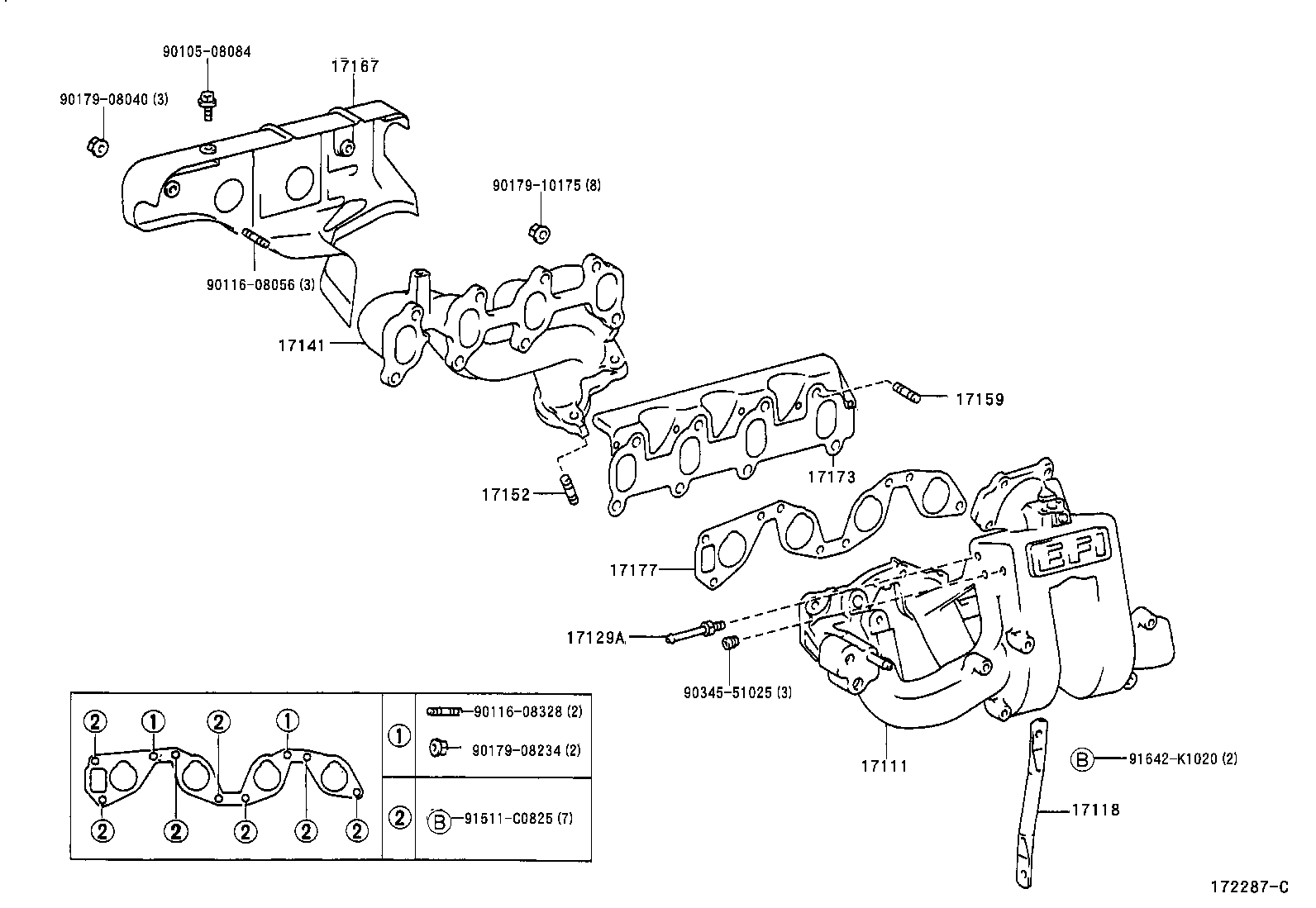 17171-06010 GASKET, INTAKE TO EXHAUST MANIFOLD product image
