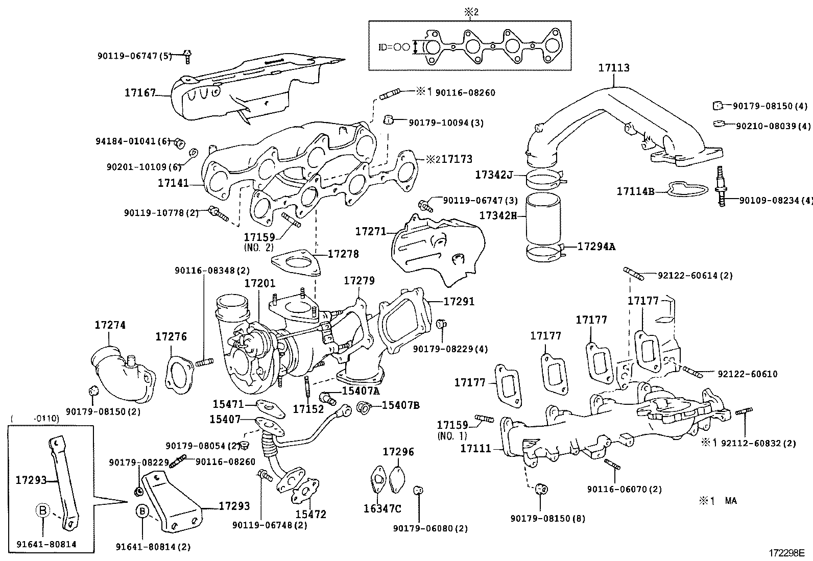 17141-54151 MANIFOLD, EXHAUST product image