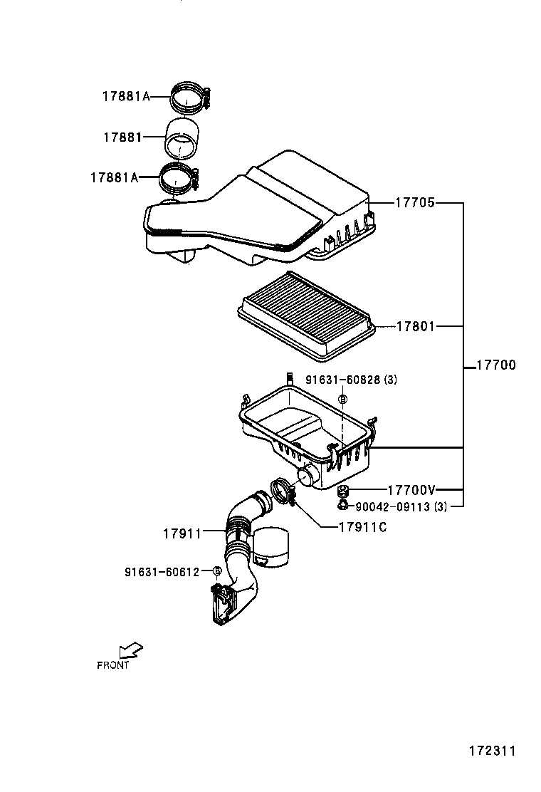 17705-87404 CAP SUB-ASSY, AIR CLEANER product image