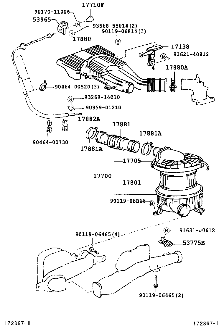 17705-54451 CAP SUB-ASSY, AIR CLEANER product image