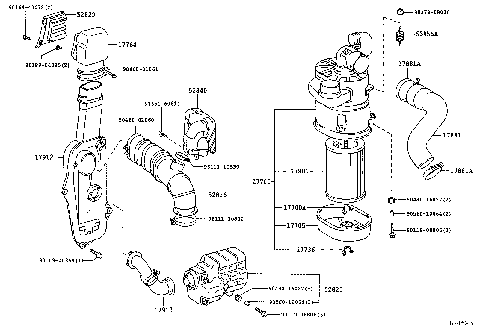 17302-67010 HOSE SUB-ASSY, AIR product image