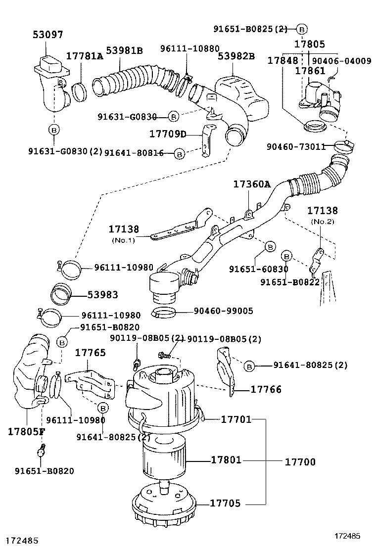 17705-78030 CAP SUB-ASSY, AIR CLEANER product image