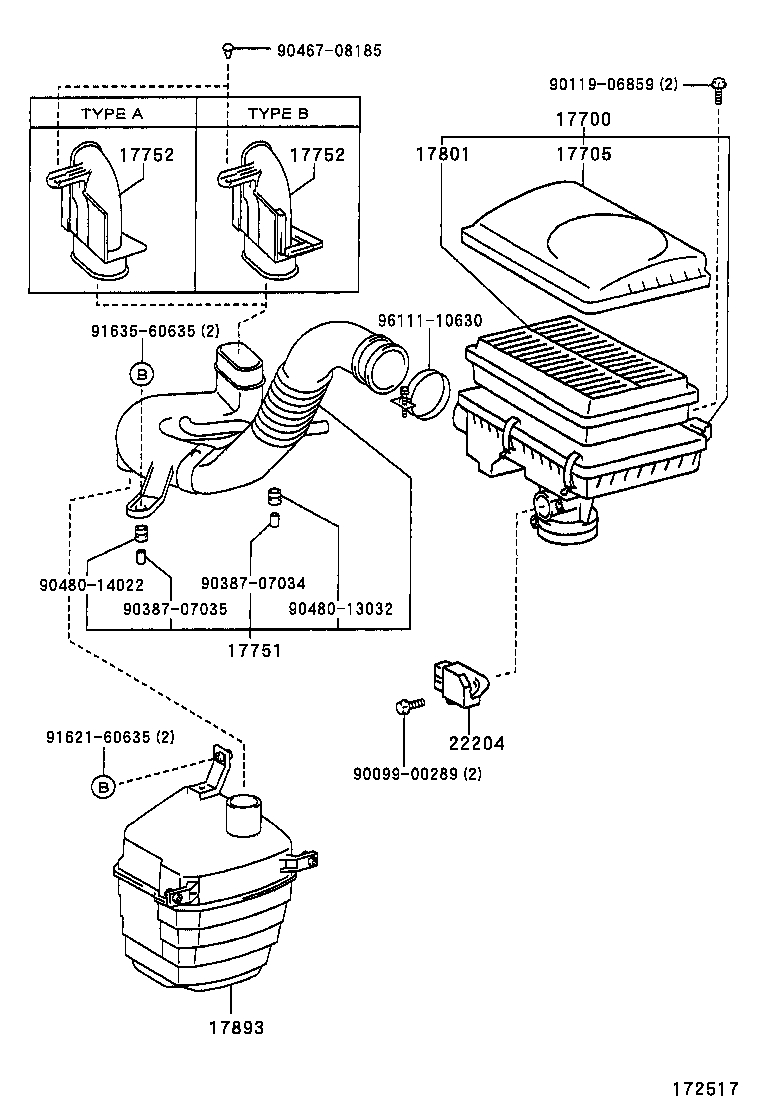 17705-21020 CAP SUB-ASSY, AIR CLEANER product image