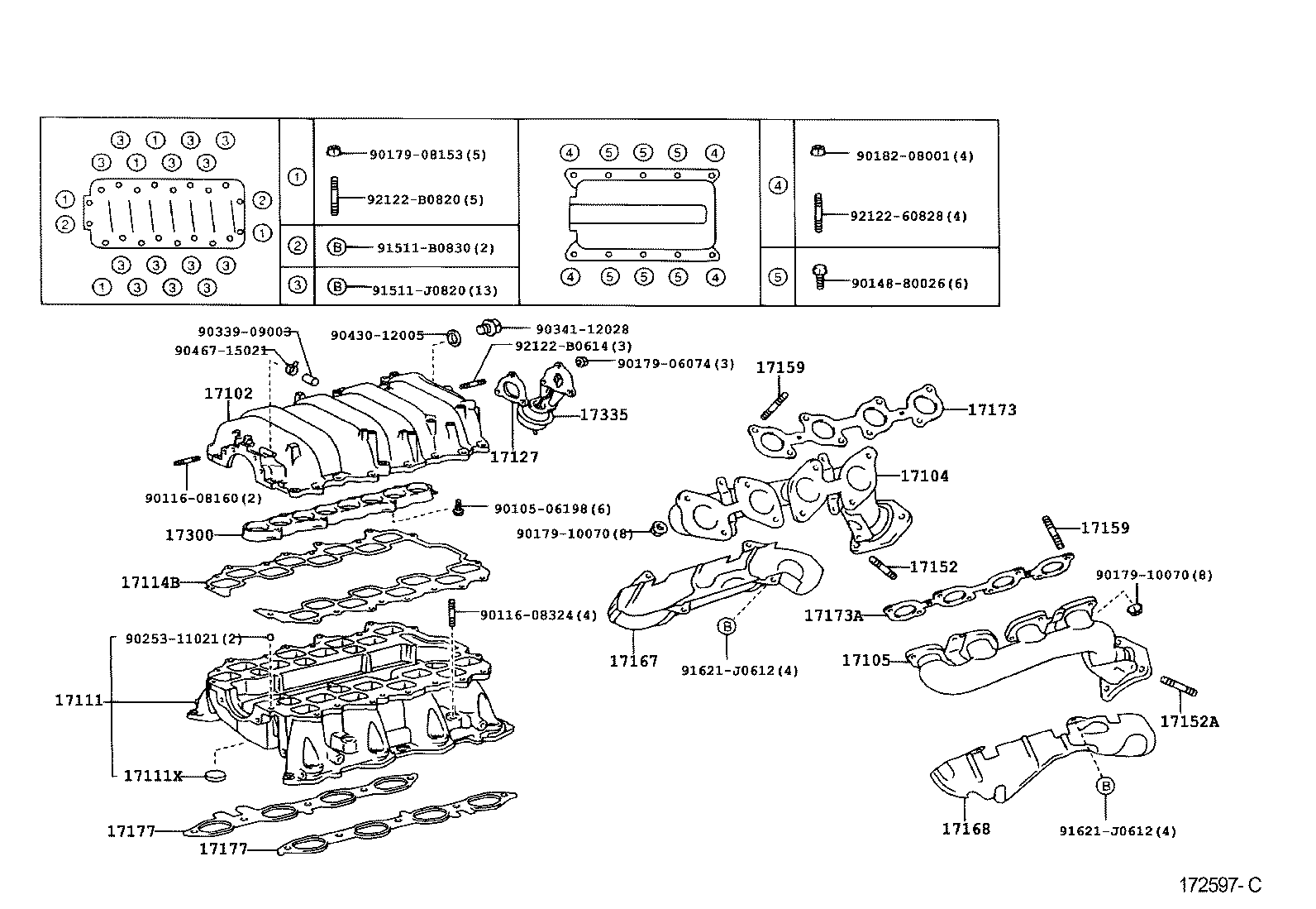 17173-46050 GASKET, EXHAUST MANIFOLD TO HEAD product image