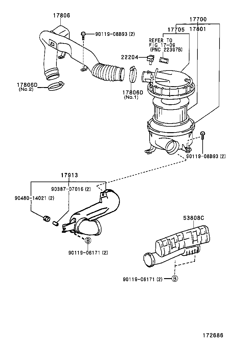 17705-62080 CAP SUB-ASSY, AIR CLEANER product image