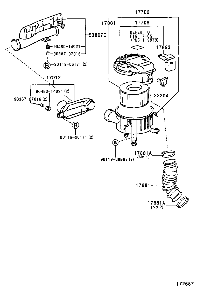 17705-62080 CAP SUB-ASSY, AIR CLEANER product image