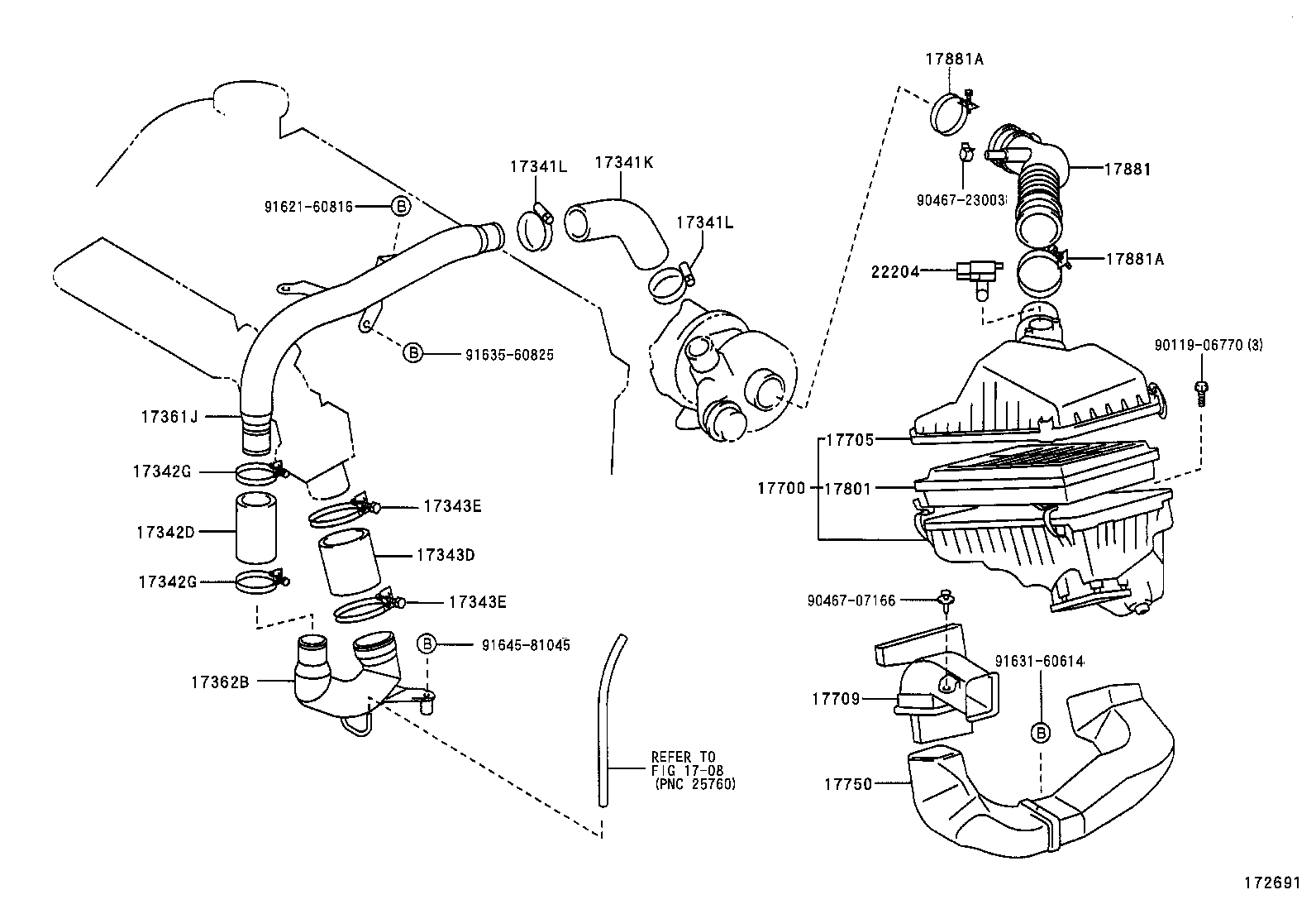 96111-10480 CLAMP(FOR AIR CLEANER HOSE, NO.2) product image