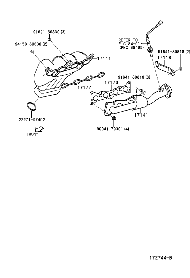 17141-97403 MANIFOLD, EXHAUST product image