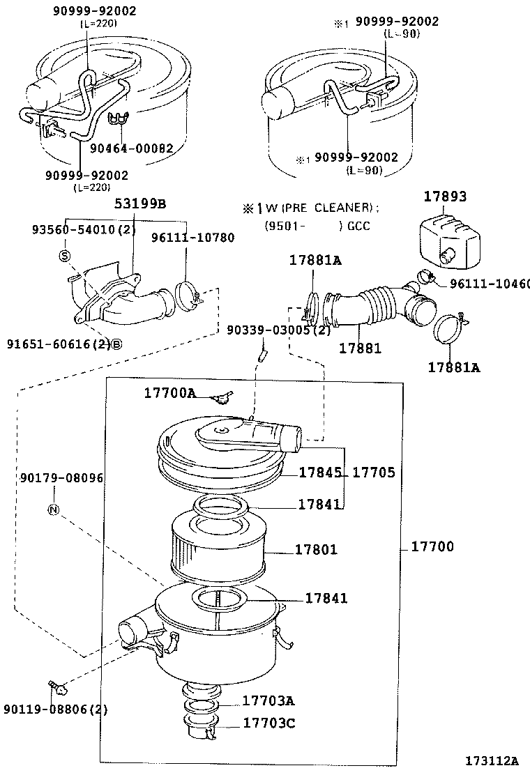 17705-66090 CAP SUB-ASSY, AIR CLEANER product image