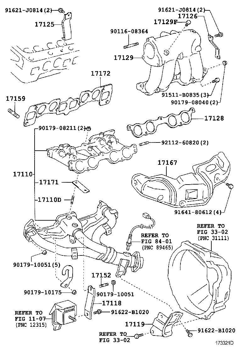17141-64260 MANIFOLD, EXHAUST product image