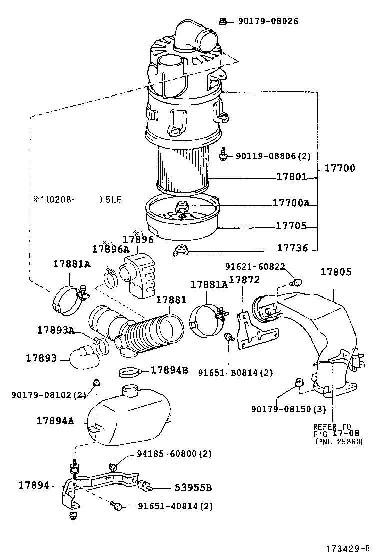 17705-75010 CAP SUB-ASSY, AIR CLEANER product image