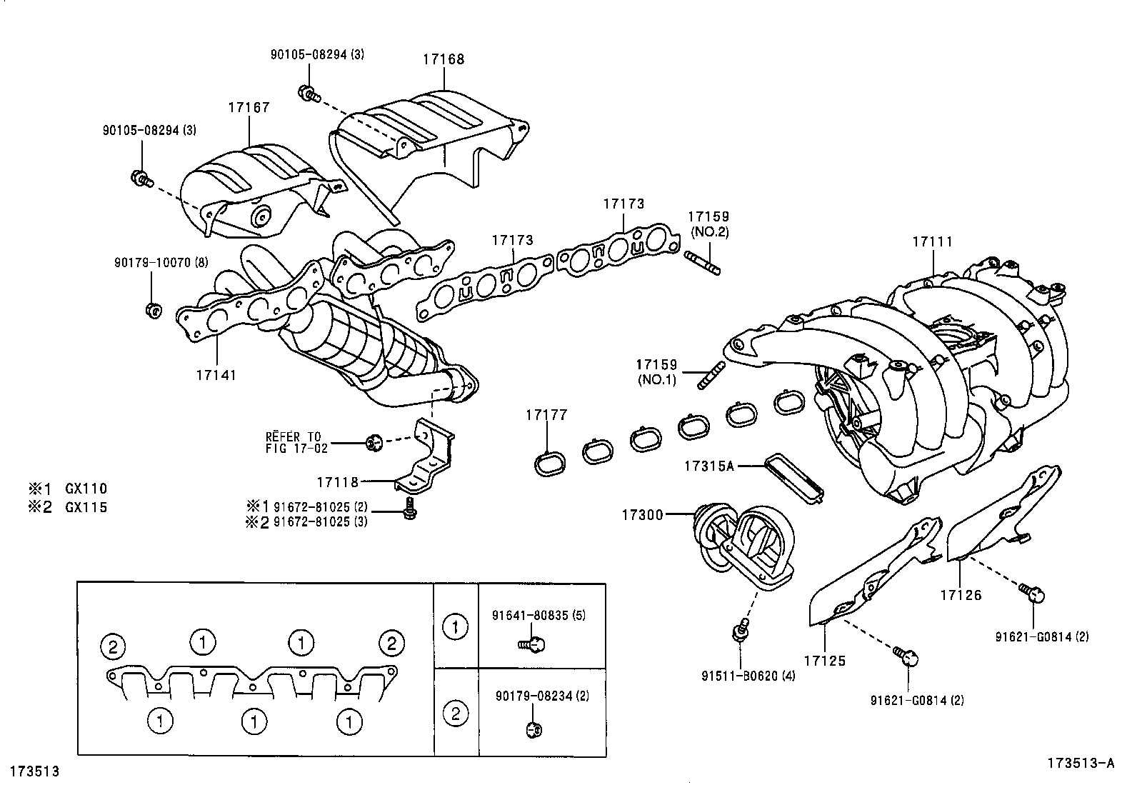 17140-46151 MANIFOLD, EXHAUST product image