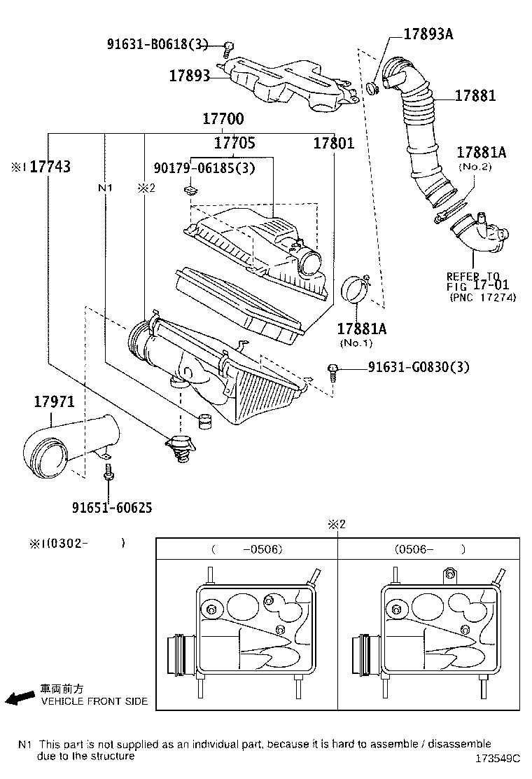 96111-30710 CLAMP(FOR AIR CLEANER HOSE, NO.1) product image