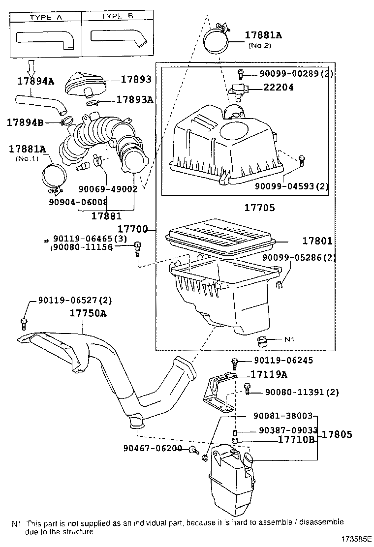 17801-0H010 ELEMENT SUB-ASSY, AIR CLEANER FILTER product image