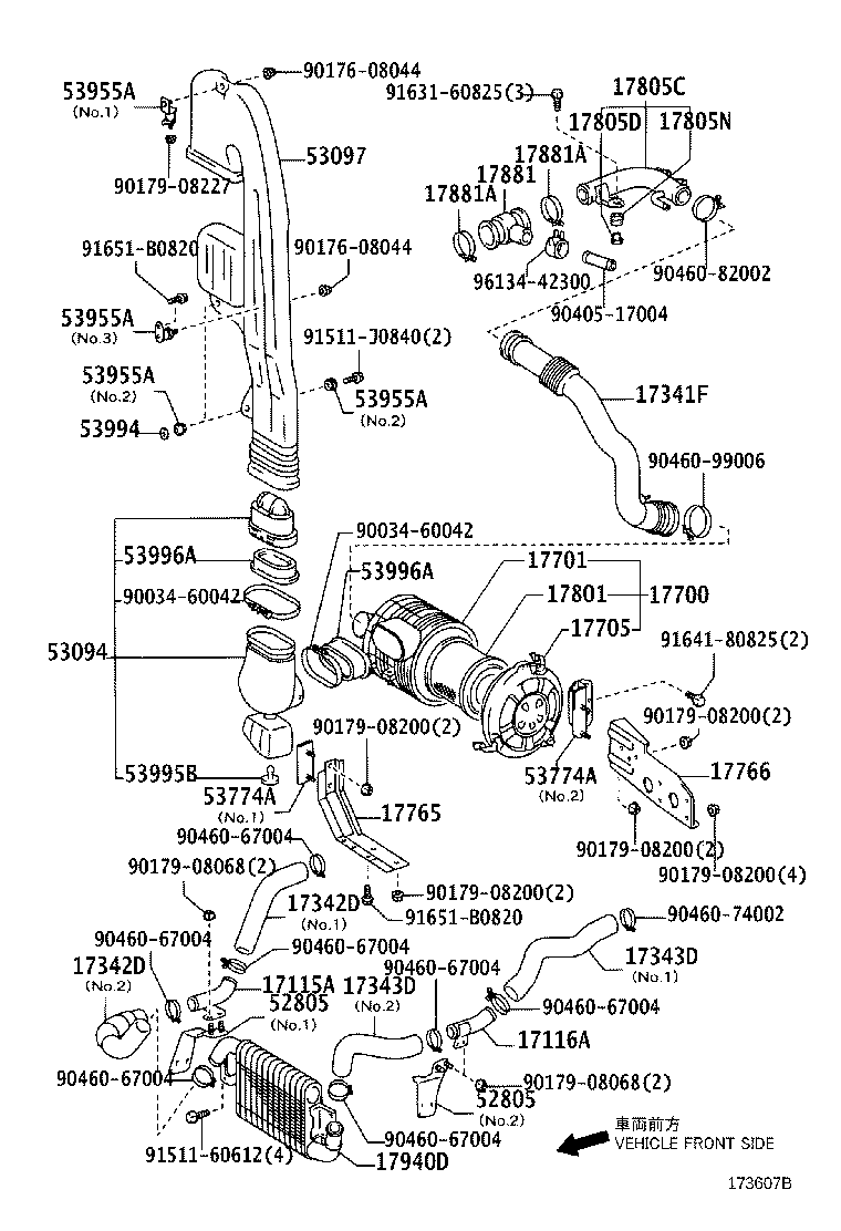 17115-58040 PIPE, INTAKE, NO.2 product image