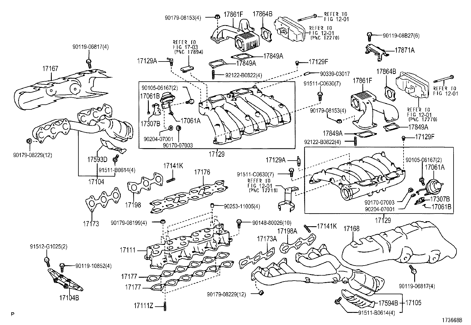 17104-32010 MANIFOLD SUB-ASSY, EXHAUST, RH product image