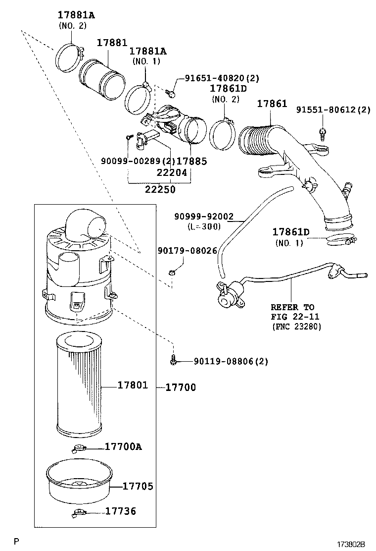 17302-67010 HOSE SUB-ASSY, AIR product image