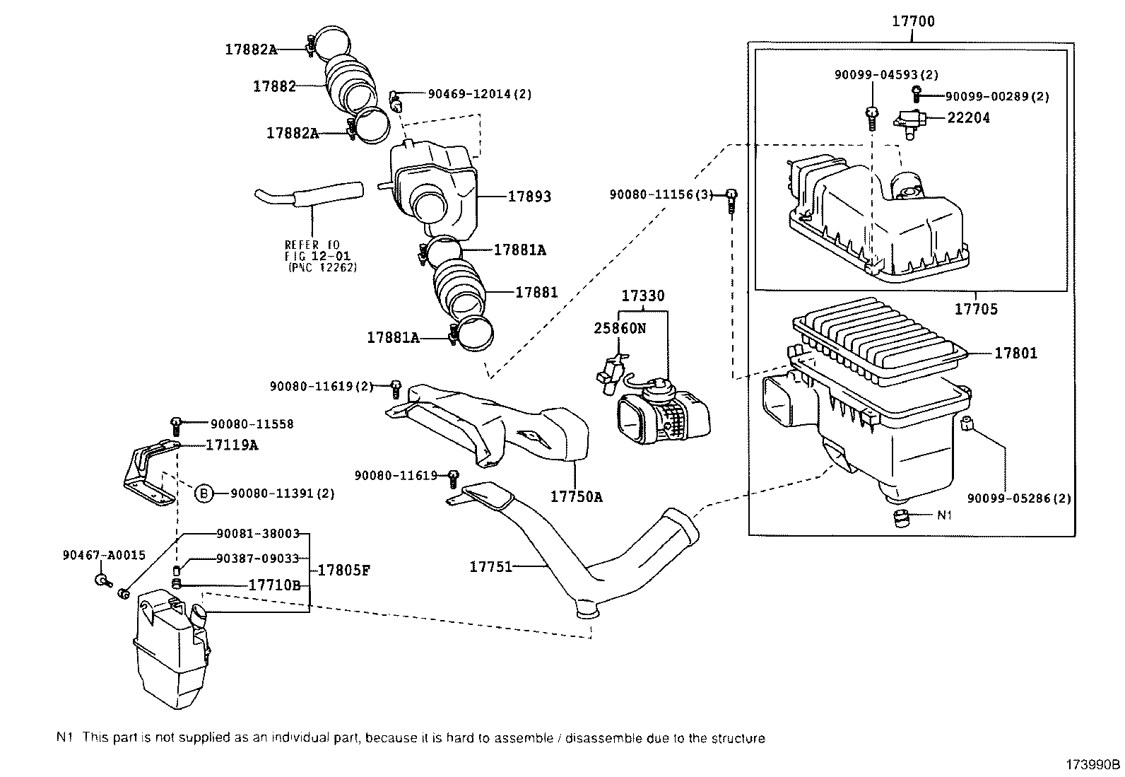17801-0H010 ELEMENT SUB-ASSY, AIR CLEANER FILTER product image