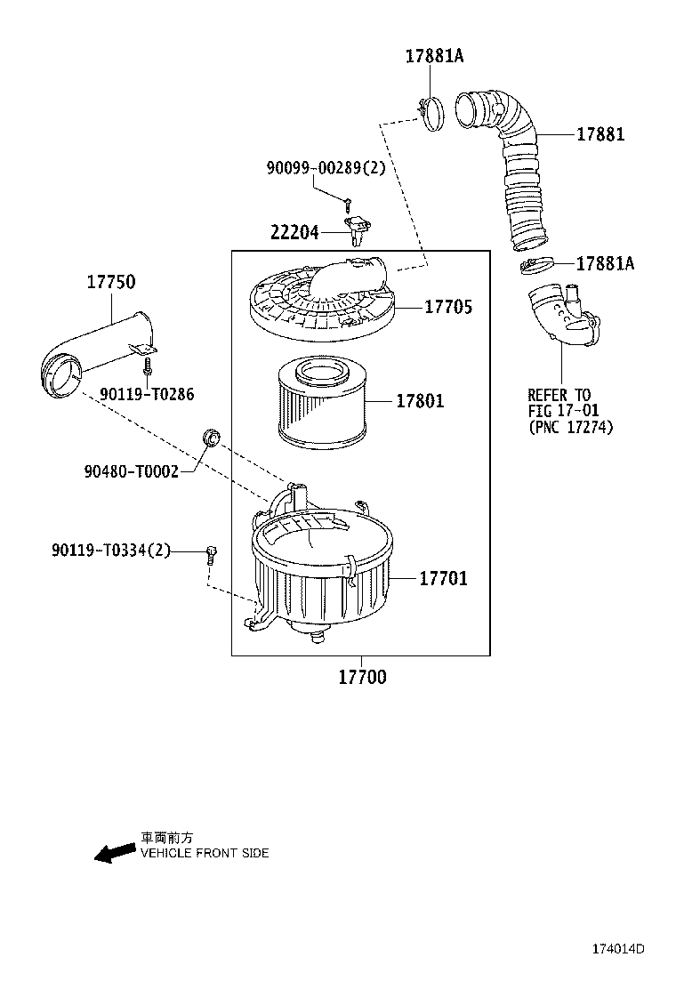 17705-05080 CAP SUB-ASSY, AIR CLEANER product image