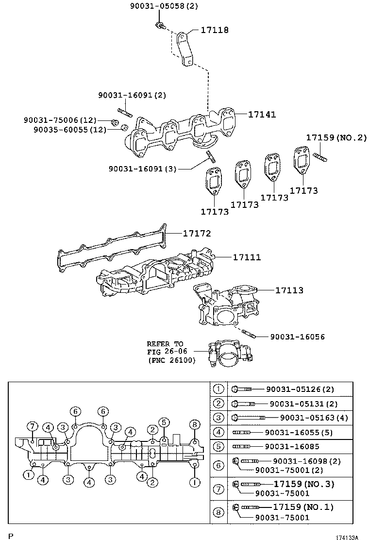 90031-16099 BOLT, STUD(FOR MANIFOLD TO CYLINDER HEAD) product image
