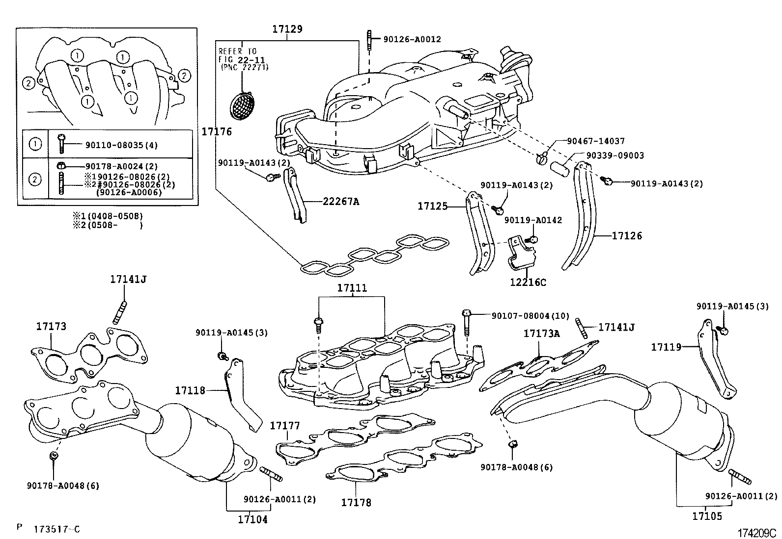 90080-12008 BOLT, STUD(FOR MANIFOLD TO CYLINDER HEAD) product image